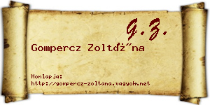 Gompercz Zoltána névjegykártya